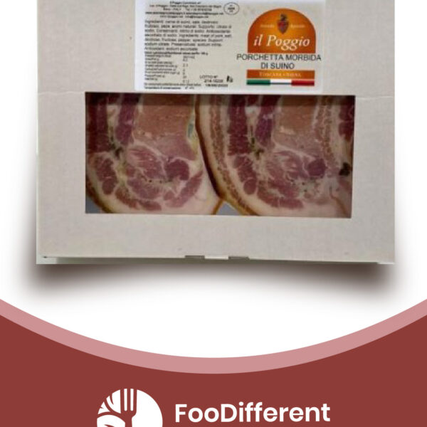 Porchetta Morbida di Suino Nostrano Pre-Affettata da 200 gr. Sottovuoto azienda agricola Il Poggio