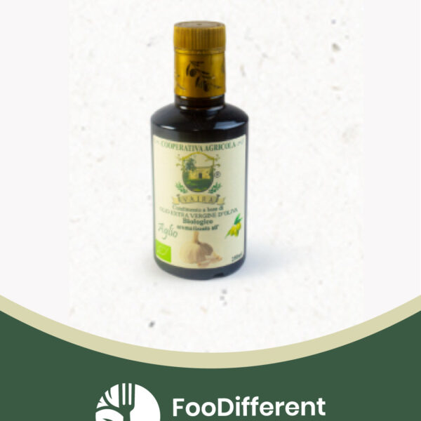 Olio extra vergine d'oliva biologico Sapori del Gargano Vaira aromatizzato all'aglio 250 ml