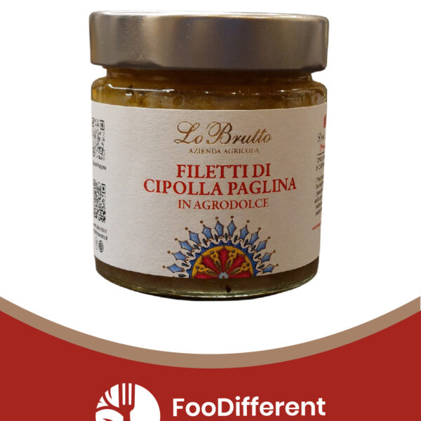Filetti di cipolla Paglina in agrodolce azienda Agricola Lo Brutto