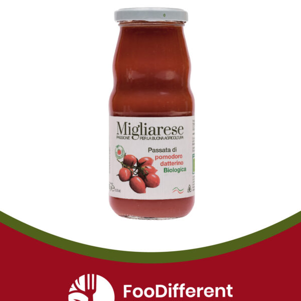 Passata di pomodoro datterino rosso biologica g 360 azienda Agricola Migliarese
