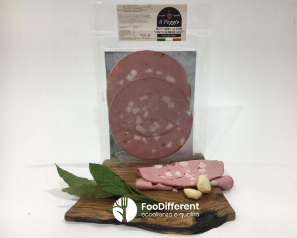 Mortadella di Cinta Senese Pre-Affettata da 100 gr. Sottovuoto Il Poggio