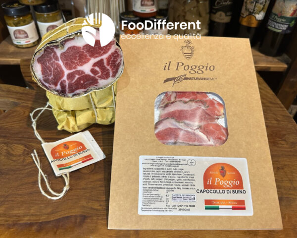 Capocollo di Cinta Senese Pre-Affettato da 100 gr. Sottovuoto Il Poggio